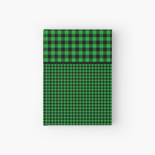 Black and Forest Green Buffalo Plaid Two Tiered Hardcover Journal