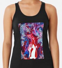Katze in einem Galaxiegarten Racerback Tank Top