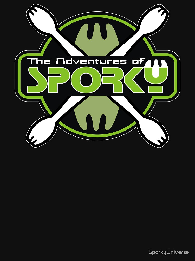 Thumbnail 3 of 3, V-Neck T-Shirt, The Adventures of Sporky Logo designed and sold by SporkyUniverse.