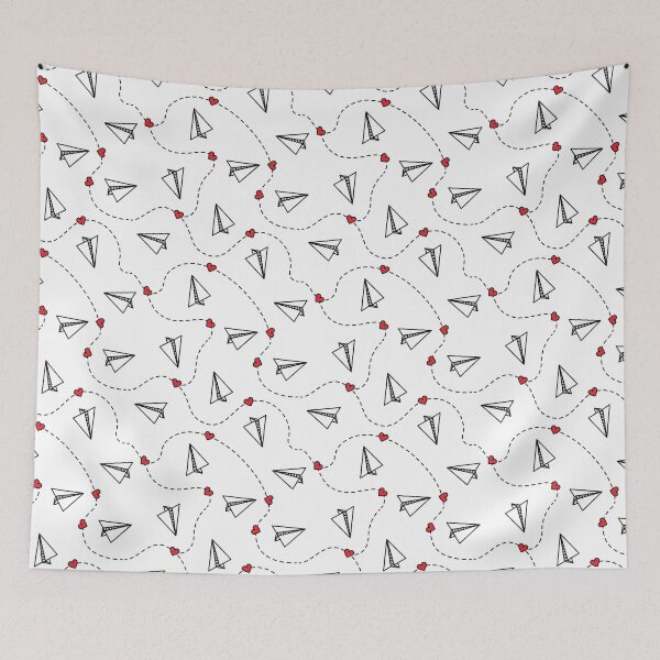 Item preview, Paper Airplanes and Hearts designed and sold by Pink Pineapple Works.