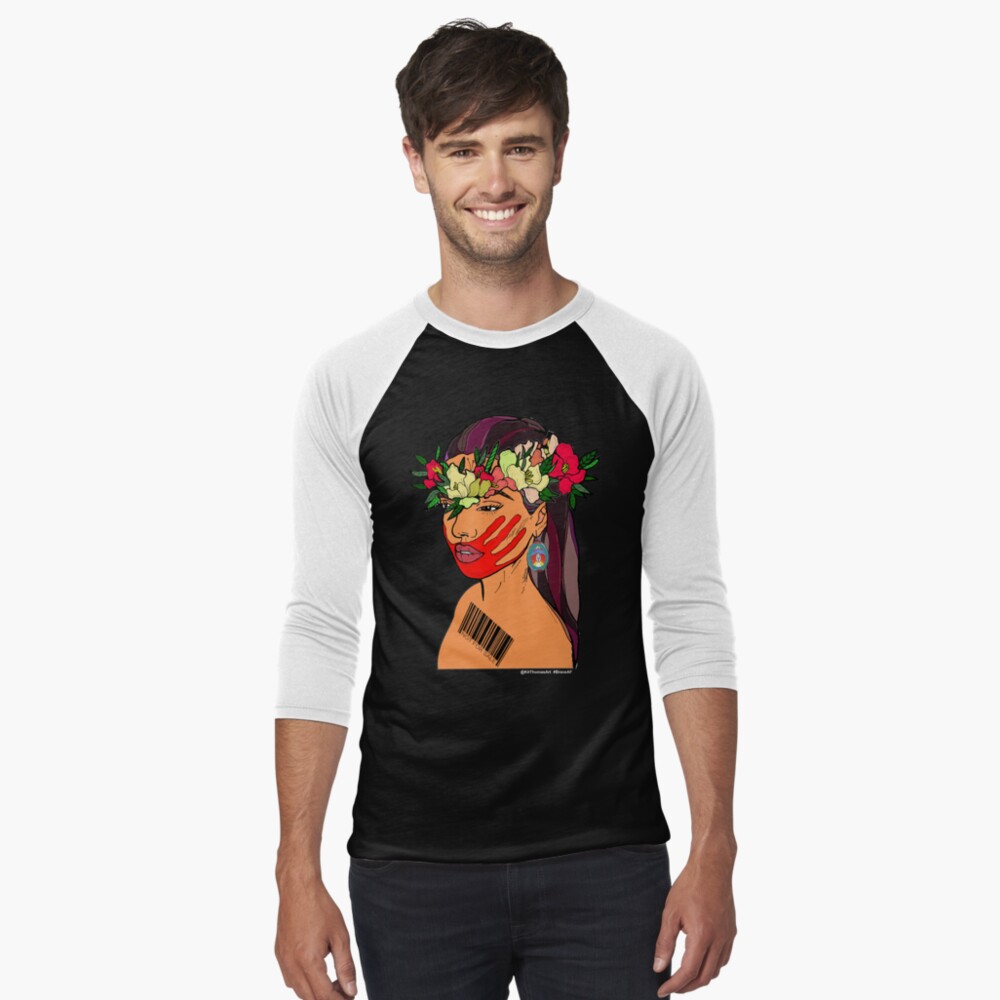 Item preview, Baseball ¾ Sleeve T-Shirt designed and sold by kittthomasart.