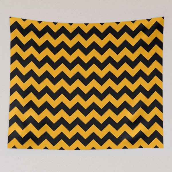Item preview, Large Pale Pumpkin Orange and Black Halloween Chevron Stripes  designed and sold by Creepyhollow.