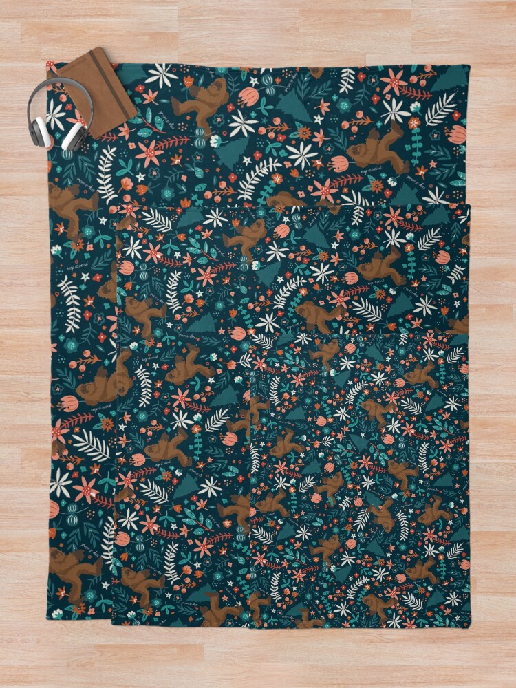 Alternate view of Bigfoot Keep it Weird Throw Blanket