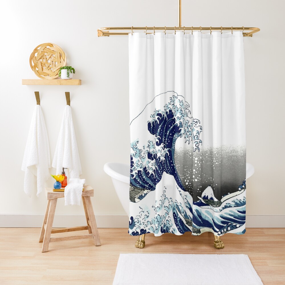 Great Wave, Hokusai 葛飾北斎の神奈川沖浪 Shower Curtain