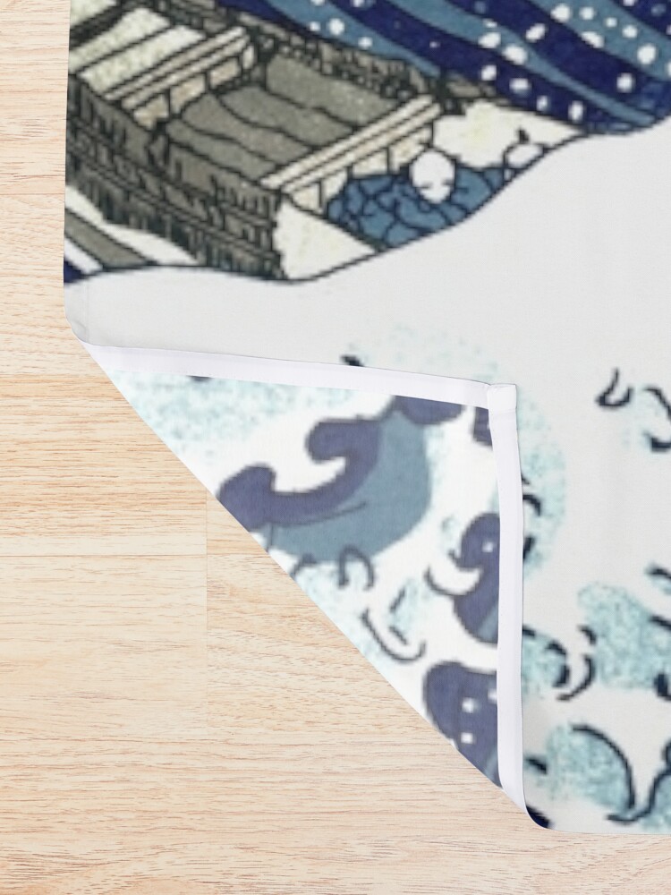 Alternate view of Great Wave, Hokusai 葛飾北斎の神奈川沖浪 Shower Curtain
