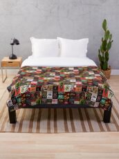 Stephen King Book Cover Collage Throw Blanket