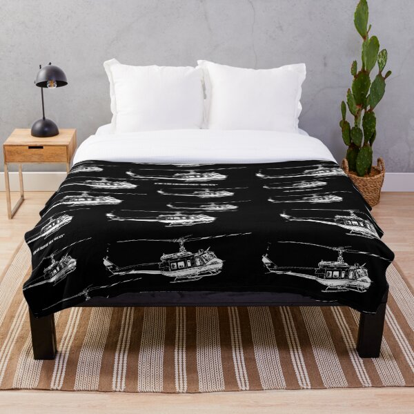 UH-1H Huey Helicopter Throw Blanket