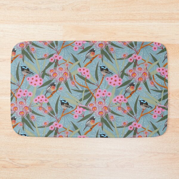 Item preview, Australian Eucalyptus Flowers with Fairy Wren and Robin designed and sold by vinpauld.