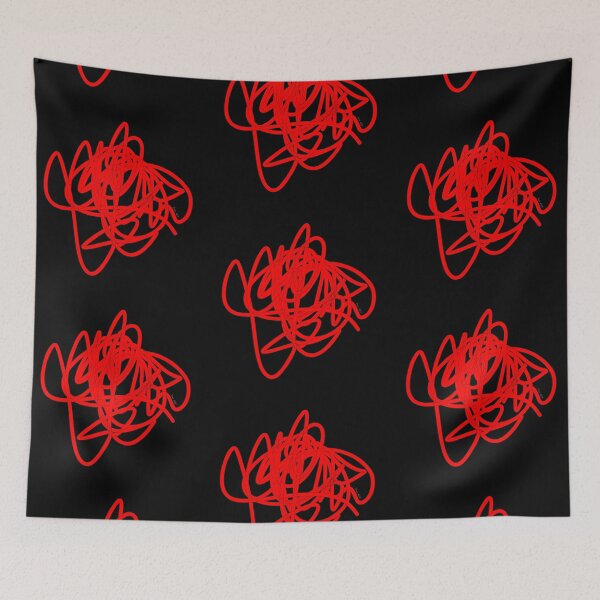 Item preview, Red doodle! Modern abstract art - digital paint by Iona Art Digital designed and sold by IonaArtDigital.