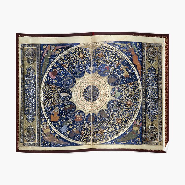 Medieval Illuminated Astrology Horoscope Poster