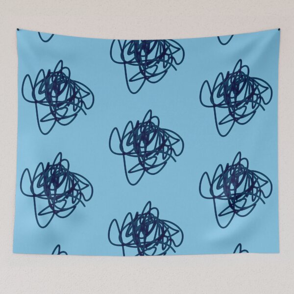 Item preview, Blue doodle! Modern abstract art - digital paint by Iona Art Digital designed and sold by IonaArtDigital.
