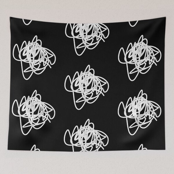 Item preview, White doodle outline! Modern abstract art - digital paint by Iona Art Digital designed and sold by IonaArtDigital.