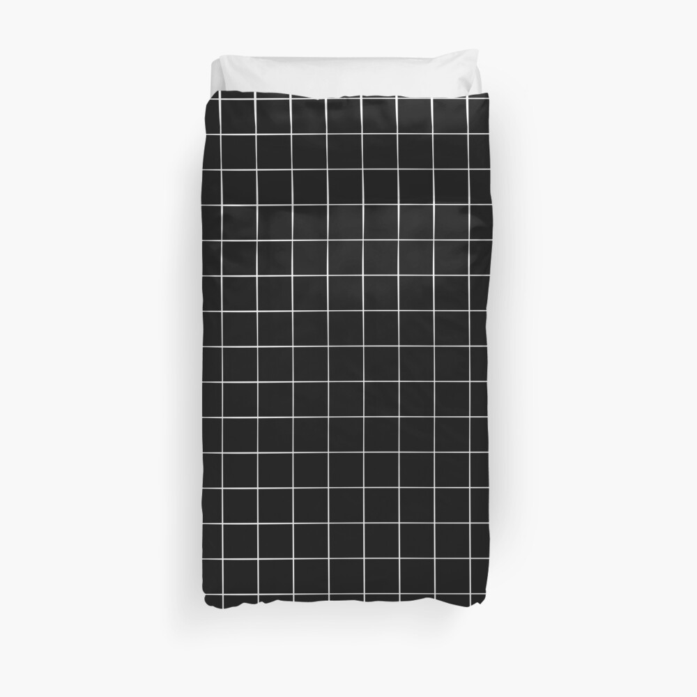 Black Grid Duvet Cover