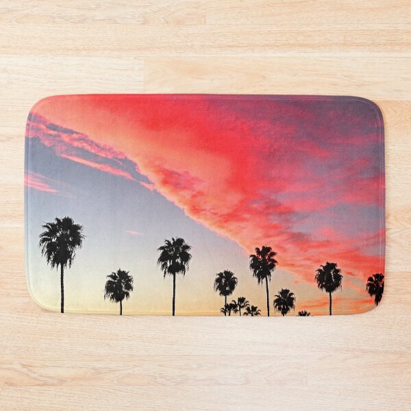Item preview, Red Scarlet Sunset Over Palm Trees Art Photo designed and sold by DEC02.