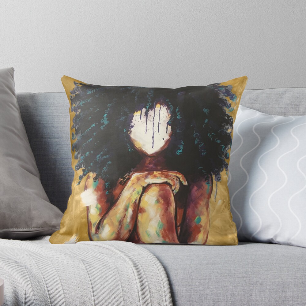 Naturally I GOLD Throw Pillow