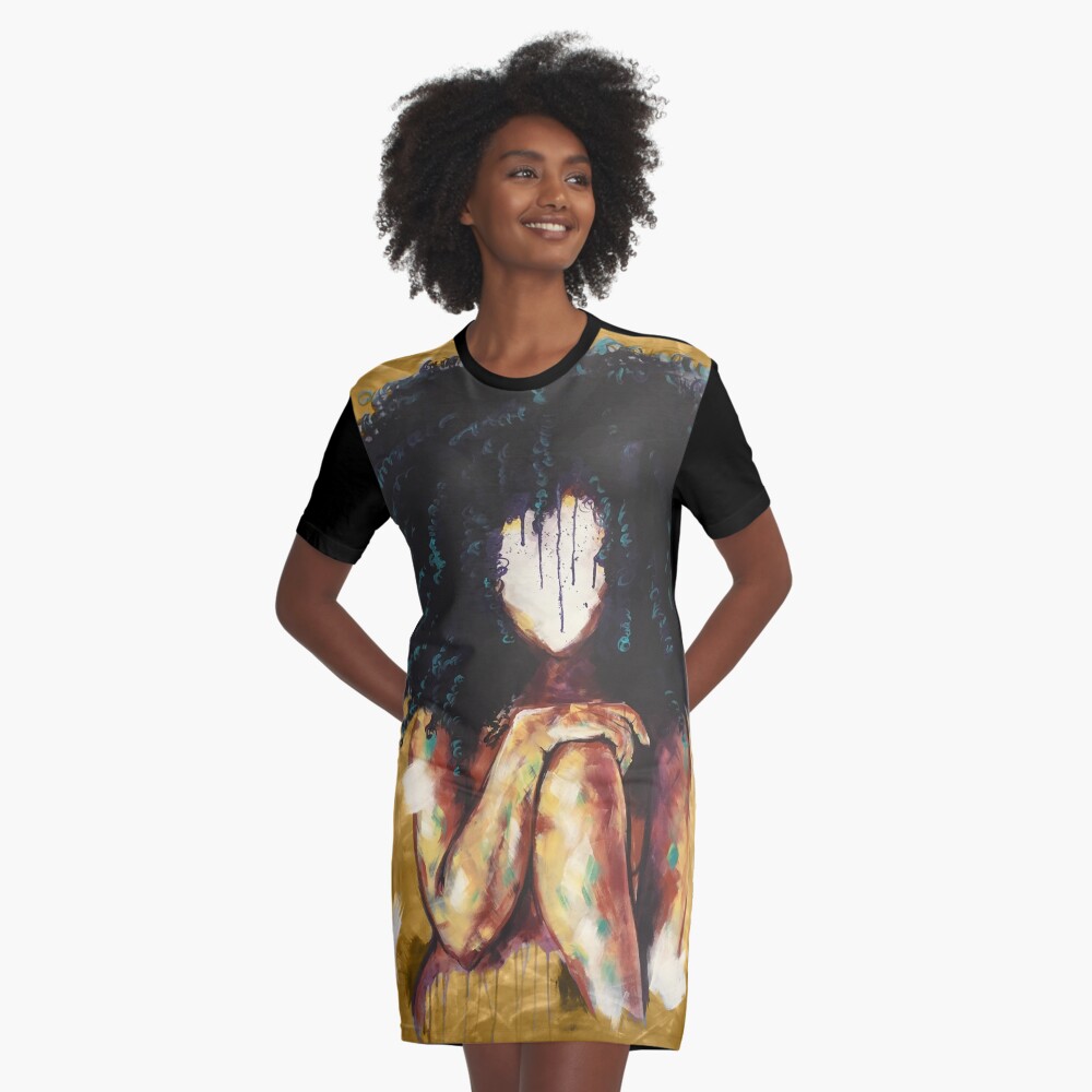 Naturally I GOLD Graphic T-Shirt Dress
