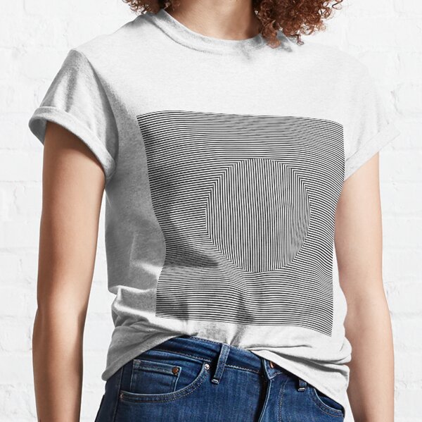 Optical art: flat parallel stripes create a moving circle Classic T-Shirt