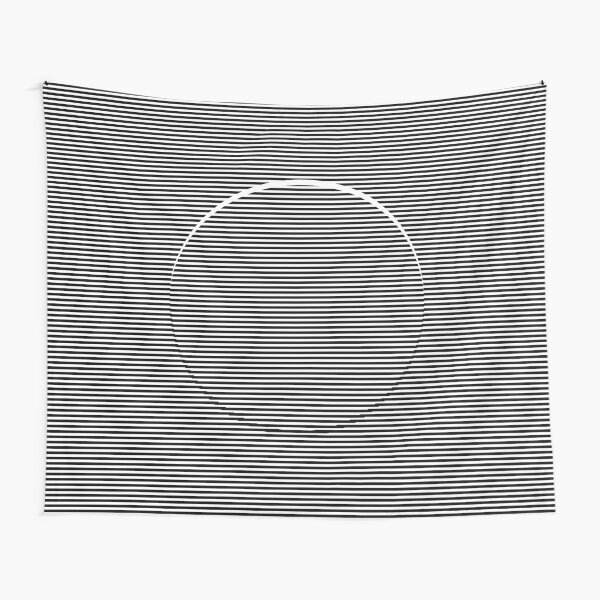 Optical art: flat parallel stripes create a moving circle Tapestry