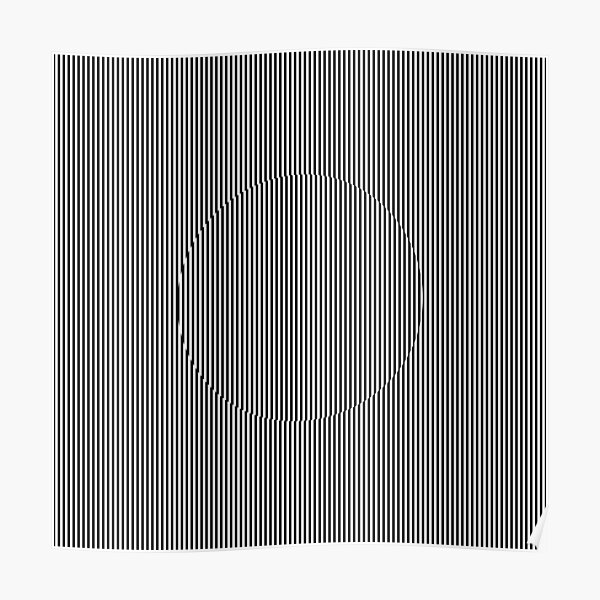 Optical art: flat parallel stripes create a moving circle Poster