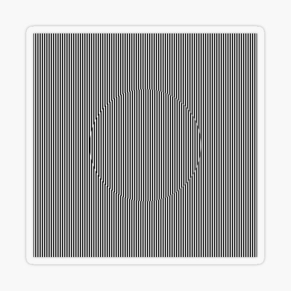 Optical art: flat parallel stripes create a moving circle Transparent Sticker