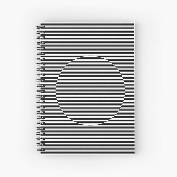 Optical art: flat parallel stripes create a moving circle Spiral Notebook