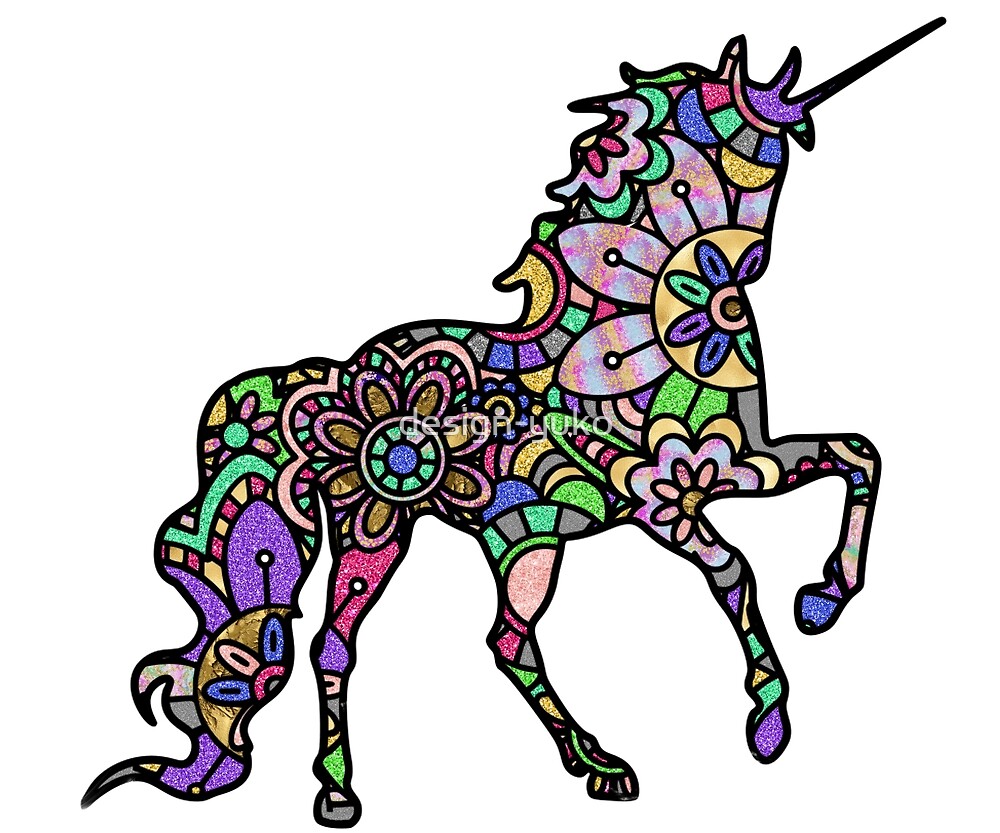 "Unicorn Mandala" by designyuko Redbubble