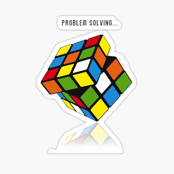 Rubik Cube solver! Modern abstract art - digital paint by Iona Art Digital Sticker