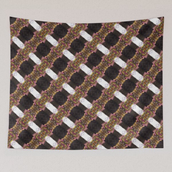 Item preview, red Malus 'Radiant' crab apple blossoms #9  diagonal pattern designed and sold by Dawna Morton.