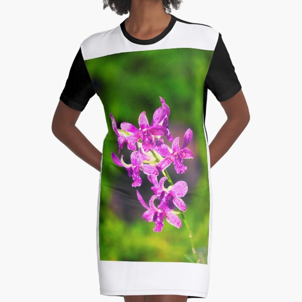 Singapore Orchids Graphic T-Shirt Dress