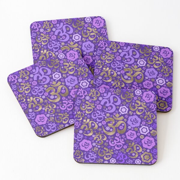 Item preview, OM symbol pattern - purples and gold designed and sold by Nartissima.