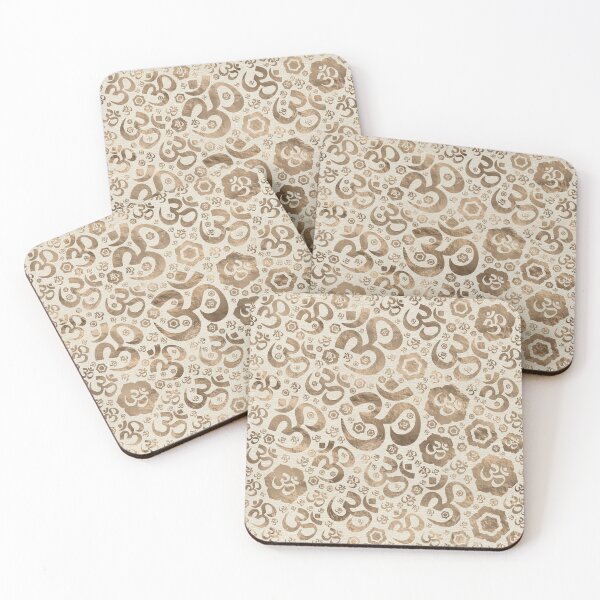 Item preview, OM symbol pattern - pastel gold on canvas designed and sold by Nartissima.