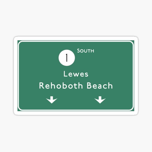 Item preview, Lewes Rehoboth Beach Highway Exit Sign designed and sold by CensorFreeArt.