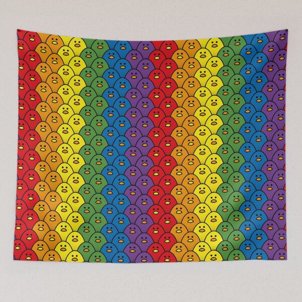 Item preview, Rainbow Coloured Chicks in Vertical Double Rows designed and sold by CleverPencil.