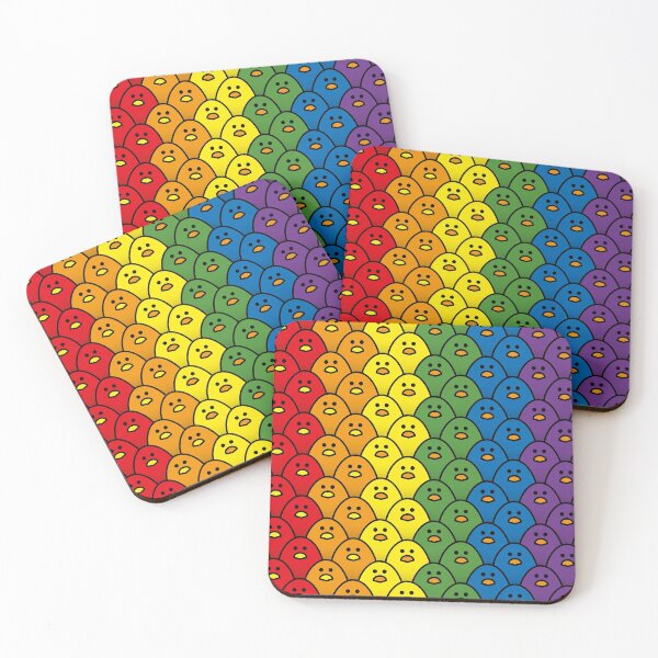Item preview, Bold Rainbow Coloured Chicks in Vertical Double Rows designed and sold by CleverPencil.