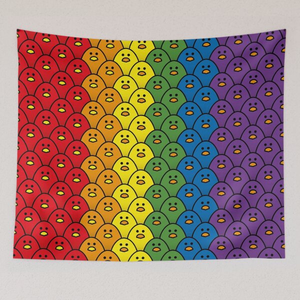 Item preview, Bold Rainbow Coloured Chicks in Vertical Double Rows designed and sold by CleverPencil.