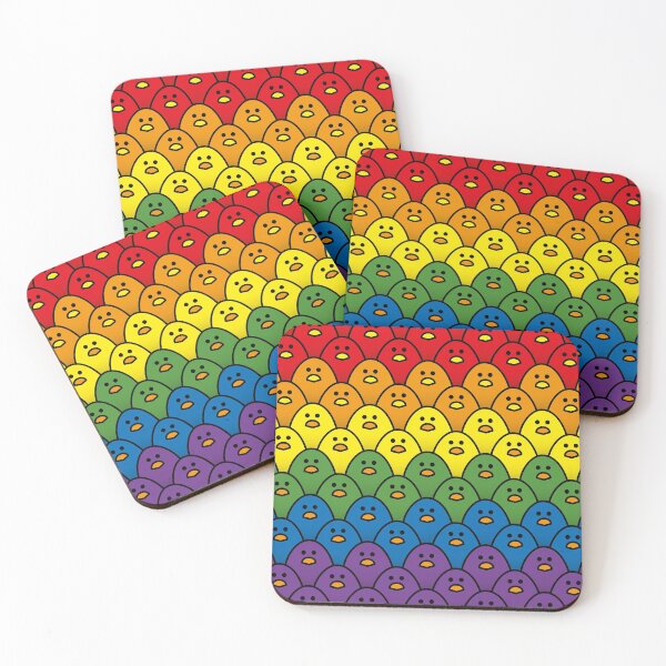 Item preview, Rainbow Coloured Chicks in Horizontal Double Rows designed and sold by CleverPencil.