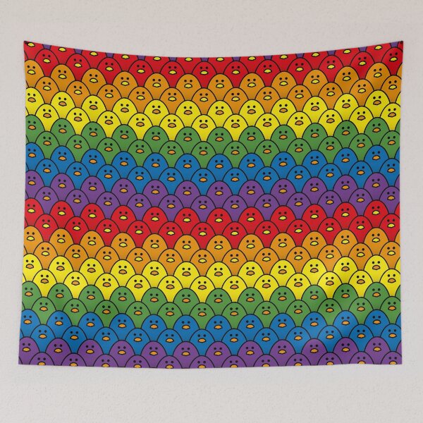 Item preview, Rainbow Coloured Chicks in Horizontal Double Rows designed and sold by CleverPencil.