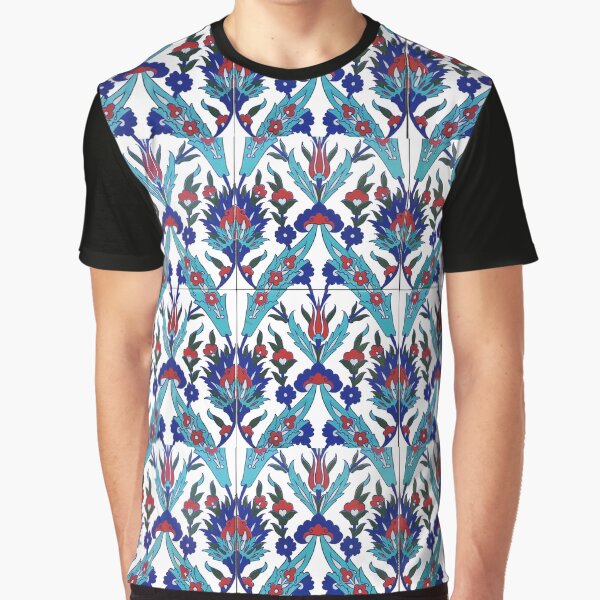 Turkish Iznik Floral Pattern Graphic T-Shirt