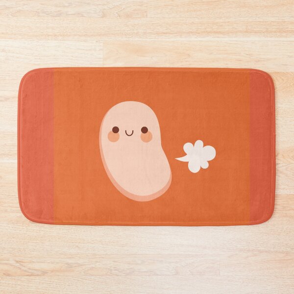 Retro Minimalist Sun in Orange and Off White Cream Bath Mat by