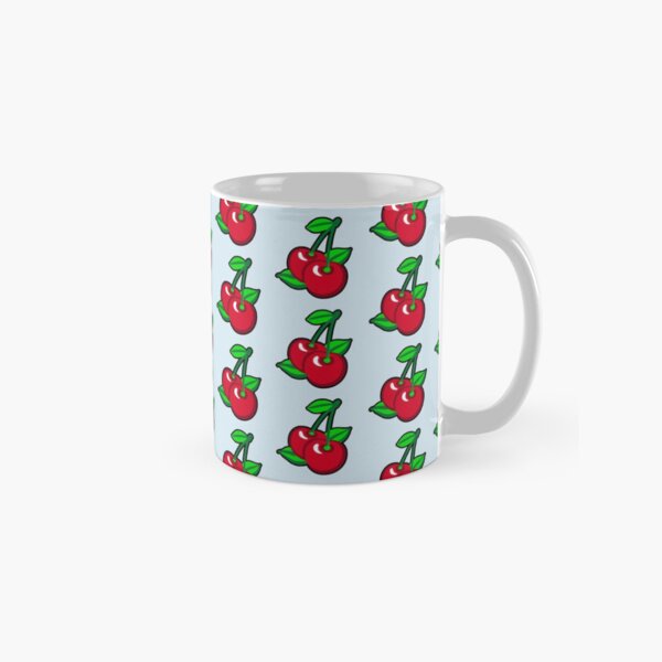 Cartoon Red Green Black Cherries Fruit Graphic Classic Mug