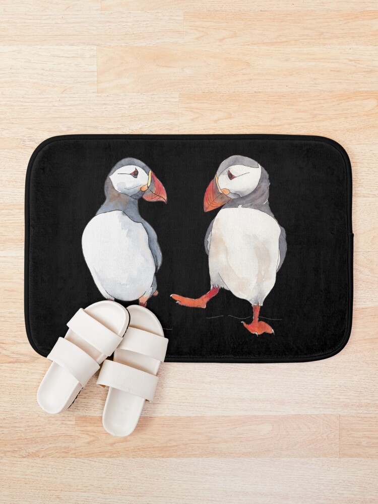 Alternate view of Puffin friends dancing - illustration Bath Mat