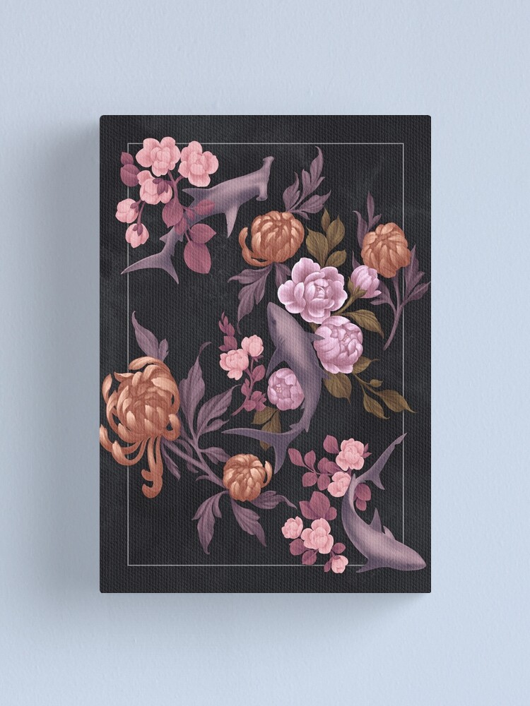 Alternate view of Botanical Sharks (Pink and Gold) Canvas Print