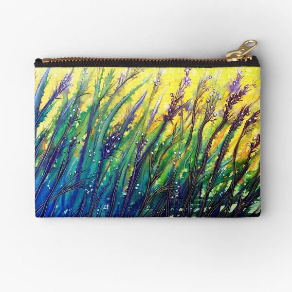 Button Grass Zipper Pouch