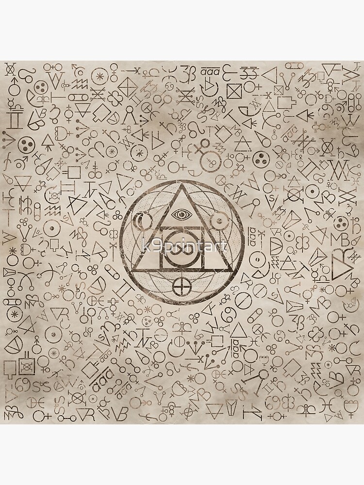 Lámina artística «Símbolo de la piedra filosofal y patrón alquimico 3» de k9printart Redbubble