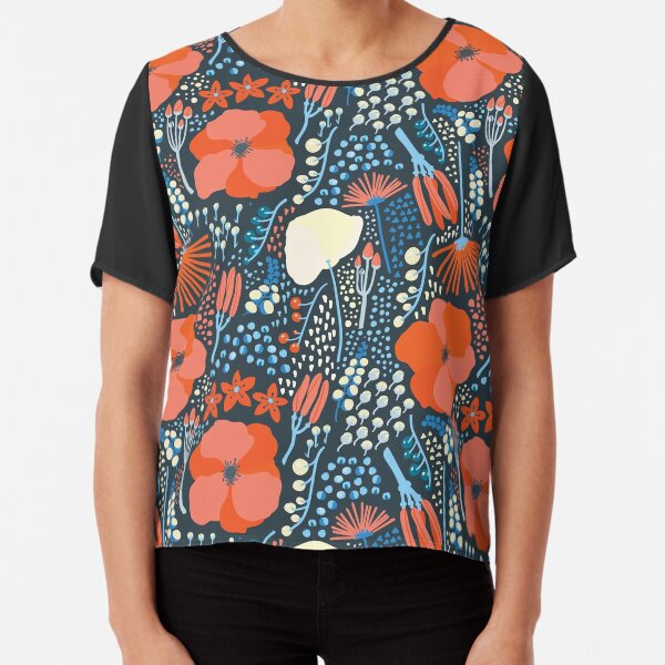 Summer field colorful pattern Chiffon Top