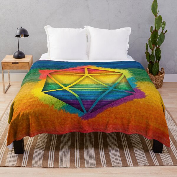 LGBT D20 Icosahedron of a Dream Throw Blanket
