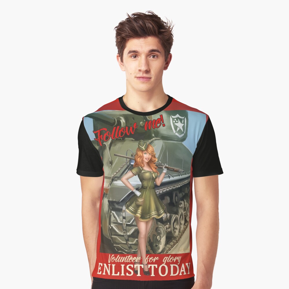 Enlist Today, Empira Glory, Pin up Girl Graphic T-Shirt