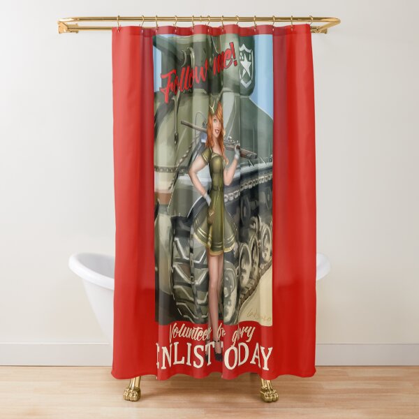 "Enlist Today, Empira Glory, Pin up Girl" Shower Curtain for Sale by ladykraken Redbubble