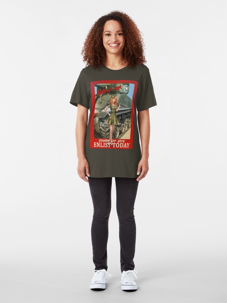 Alternate view of Enlist Today, Empira Glory, Pin up Girl Slim Fit T-Shirt