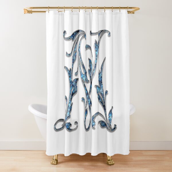 M. JEWEL, Alphabet, Letter. Shower Curtain